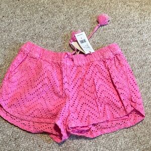 Vineyard Vines NWT Pink Eyelet Tassel Drawstring Shorts